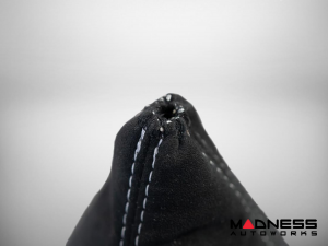 FIAT 500 Gear Shift Boot - Black Italy - Alcantara - Black w/ White Stitching